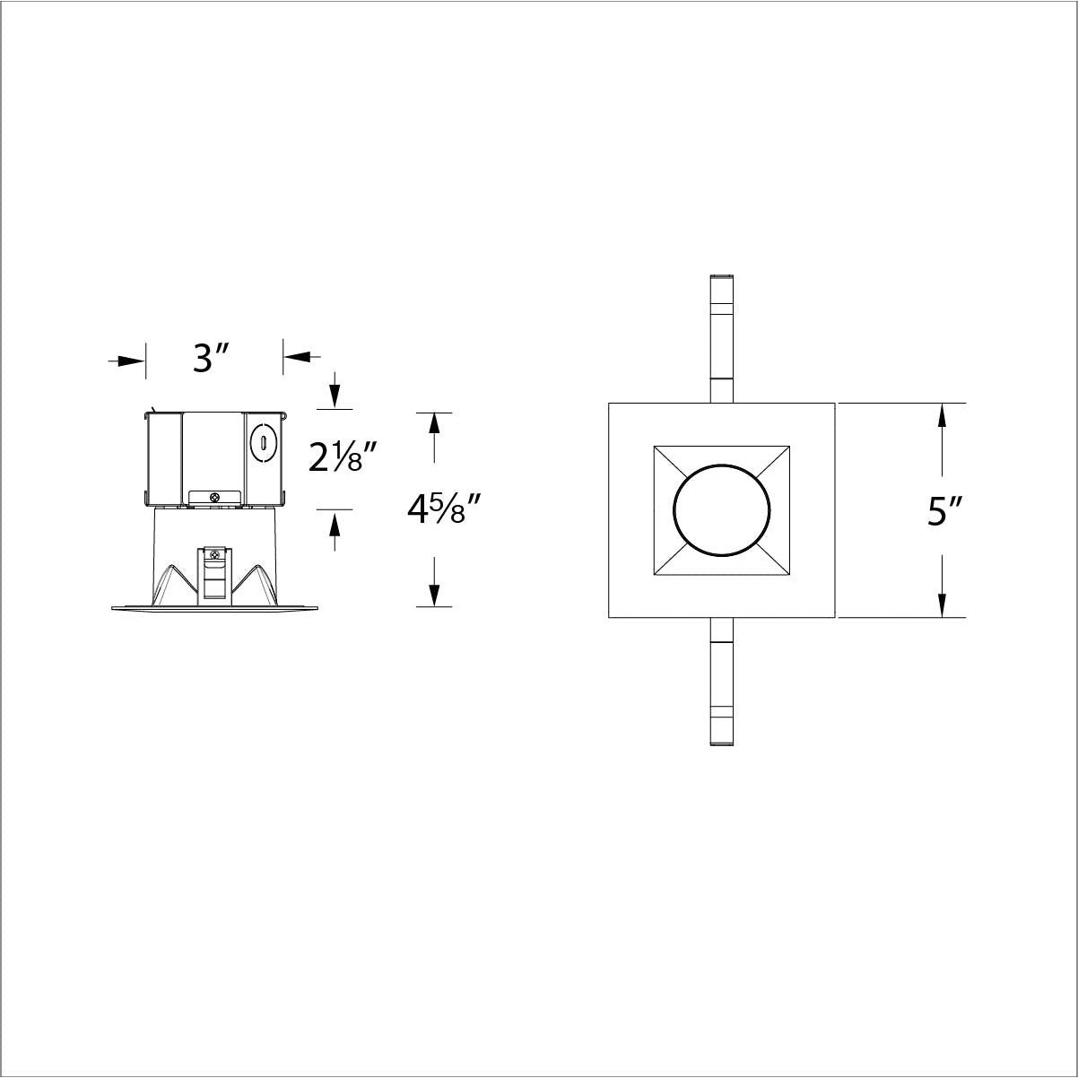 Pop-in 4" LED Square Recessed Kit 5-CCT Selectable