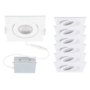 Lotos 4" LED Square Adjustable Recessed Kit (Pack of 6)