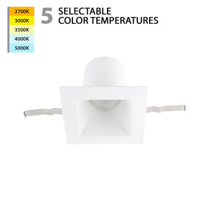 Blaze LED 6" Square Recessed Light with New Construction Frame-in Kit 5-CCT