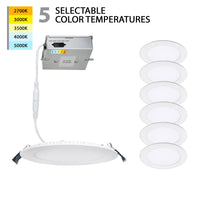 Lotos 6" LED Round 5-CCT Selectable Recessed Kit (Pack of 6)