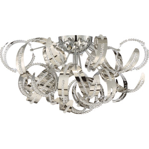 Ribbons Flush Mount Crystal Chrome