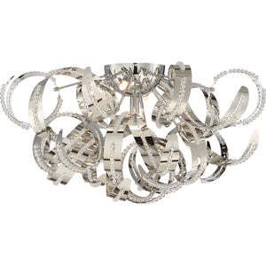 Ribbons Flush Mount Crystal Chrome