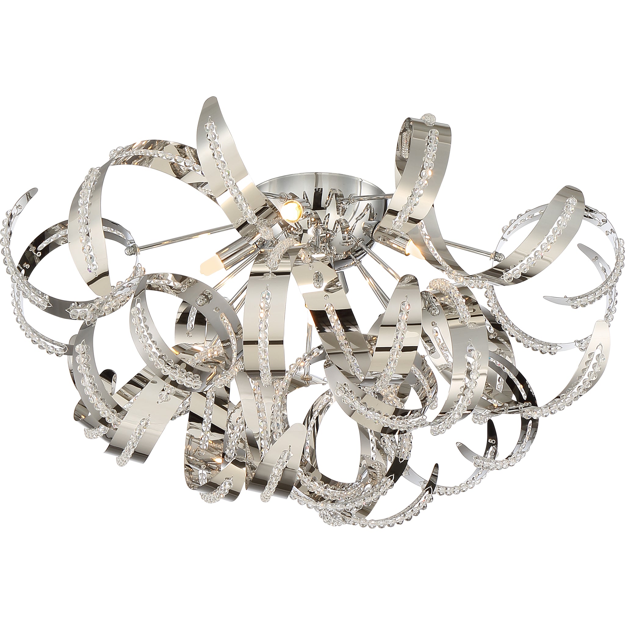 Ribbons Flush Mount Crystal Chrome