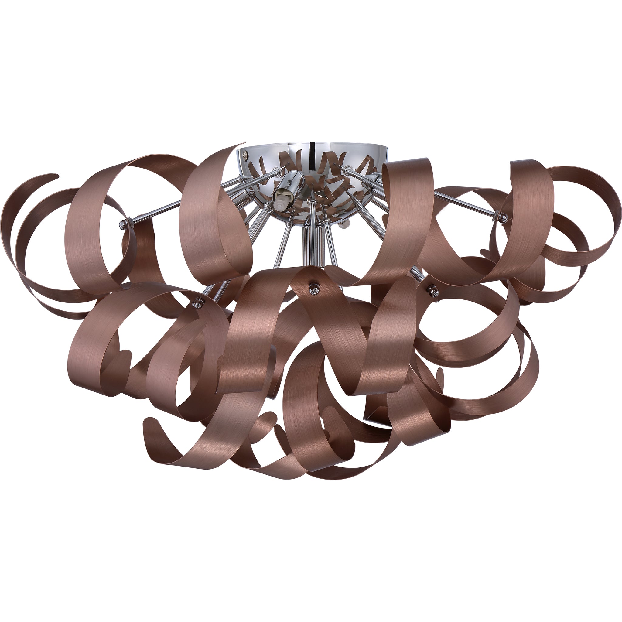 Ribbons Flush Mount Satin Copper