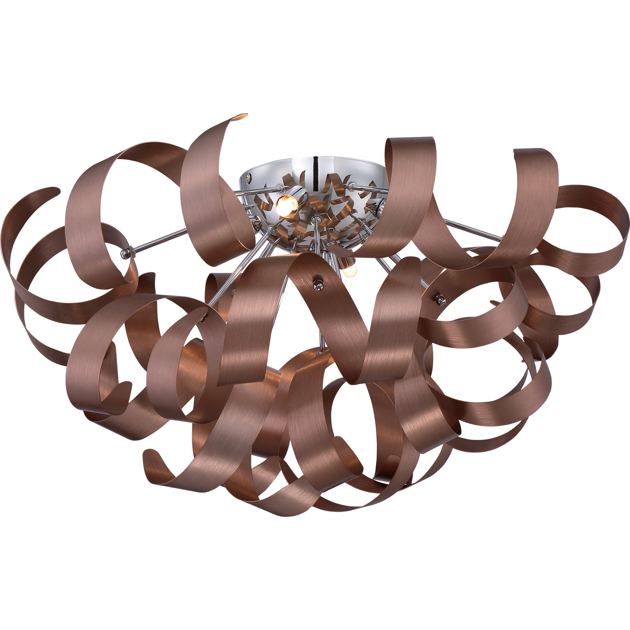 Ribbons Flush Mount Satin Copper