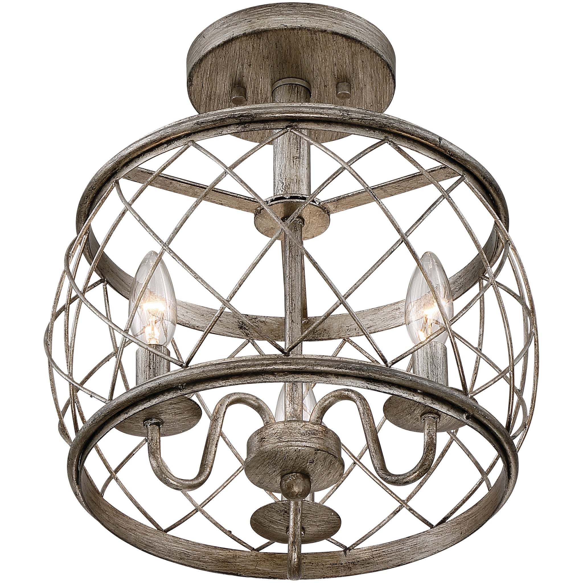 Dury Semi Flush Mount Century Silver Leaf