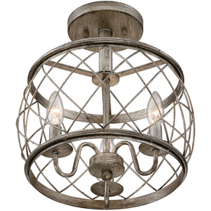 Dury Semi Flush Mount Century Silver Leaf