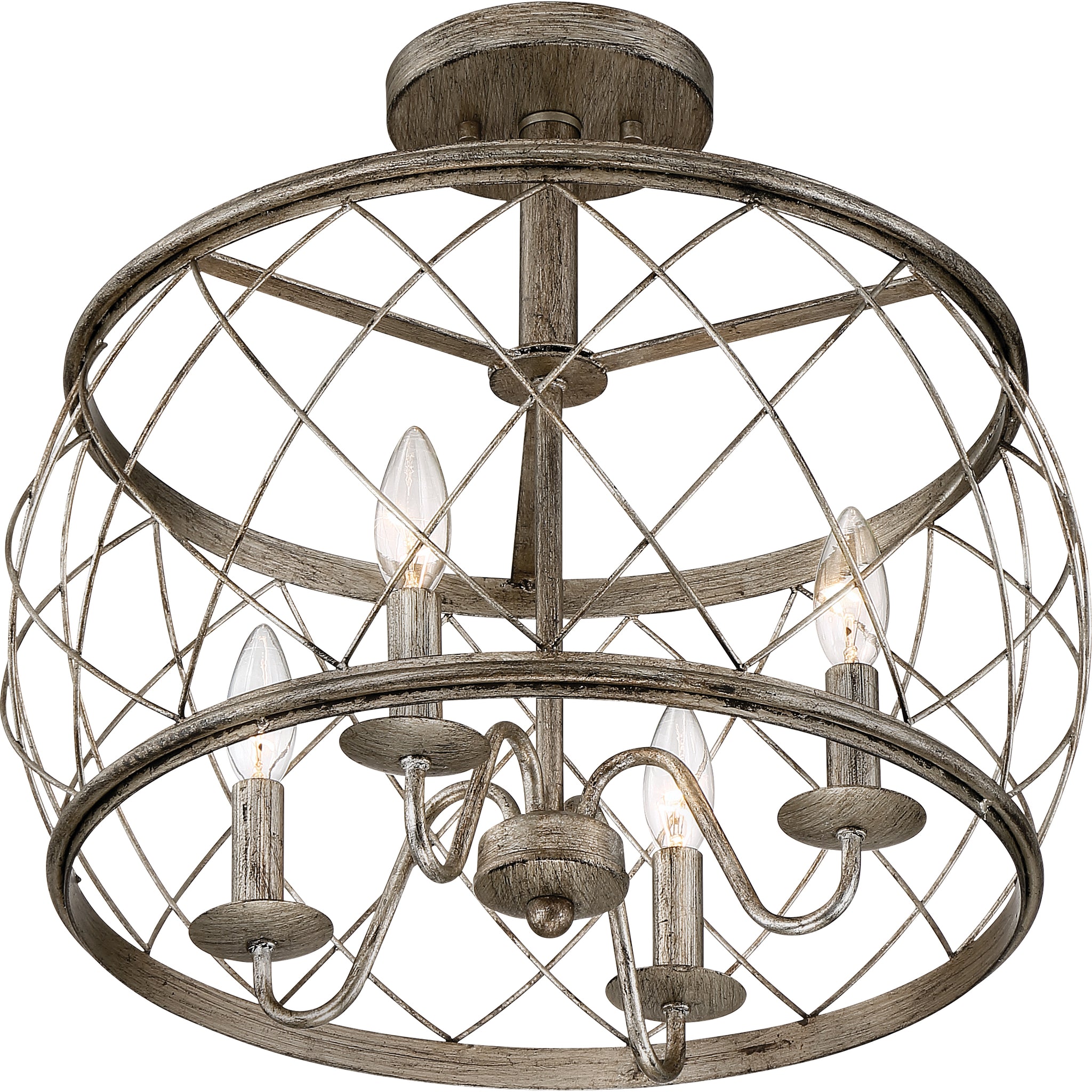 Dury Semi Flush Mount Century Silver Leaf