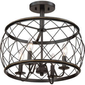 Dury Semi Flush Mount Palladian Bronze