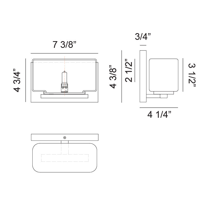 Chiclet 1-Light Wall Sconce