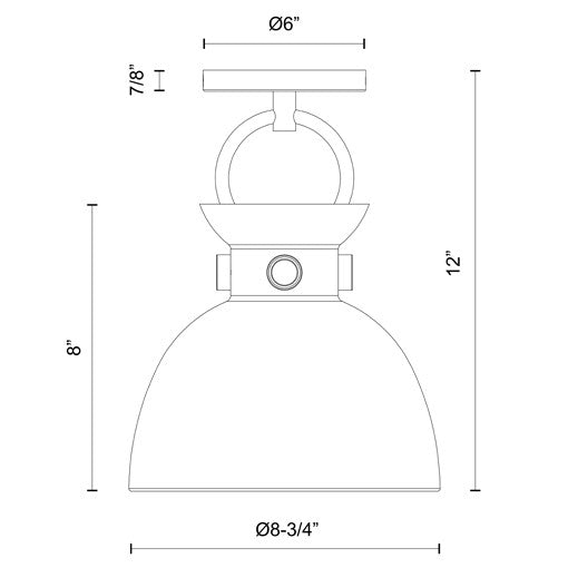 Waldo 9" Semi Flush Mount