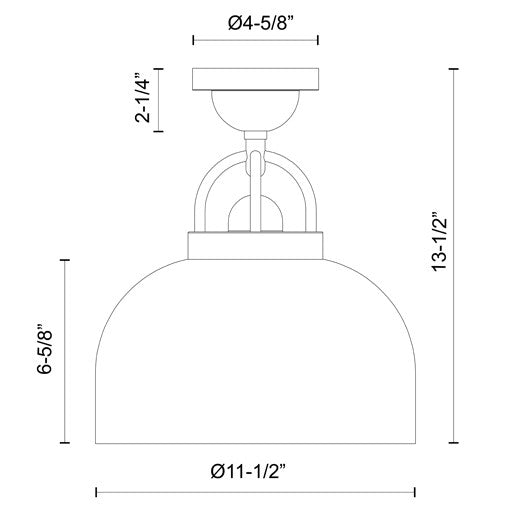 Lancaster 12" Semi Flush Mount