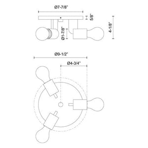 Claire 3-Light 10" Semi Flush Mount