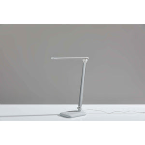 Lennox Collection Task Lamp Matte Silver & Glossy White