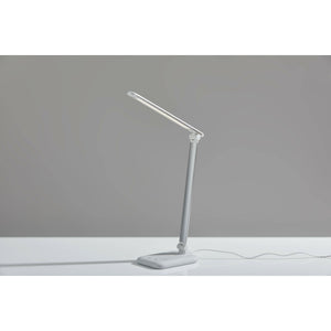 Lennox Collection Task Lamp Matte Silver & Glossy White