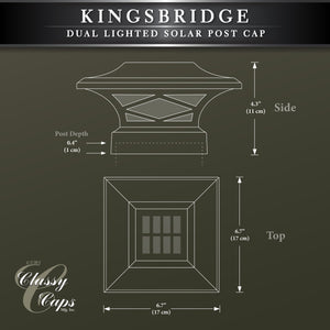 Kingsbridge Dual Lighted Solar Post Cap