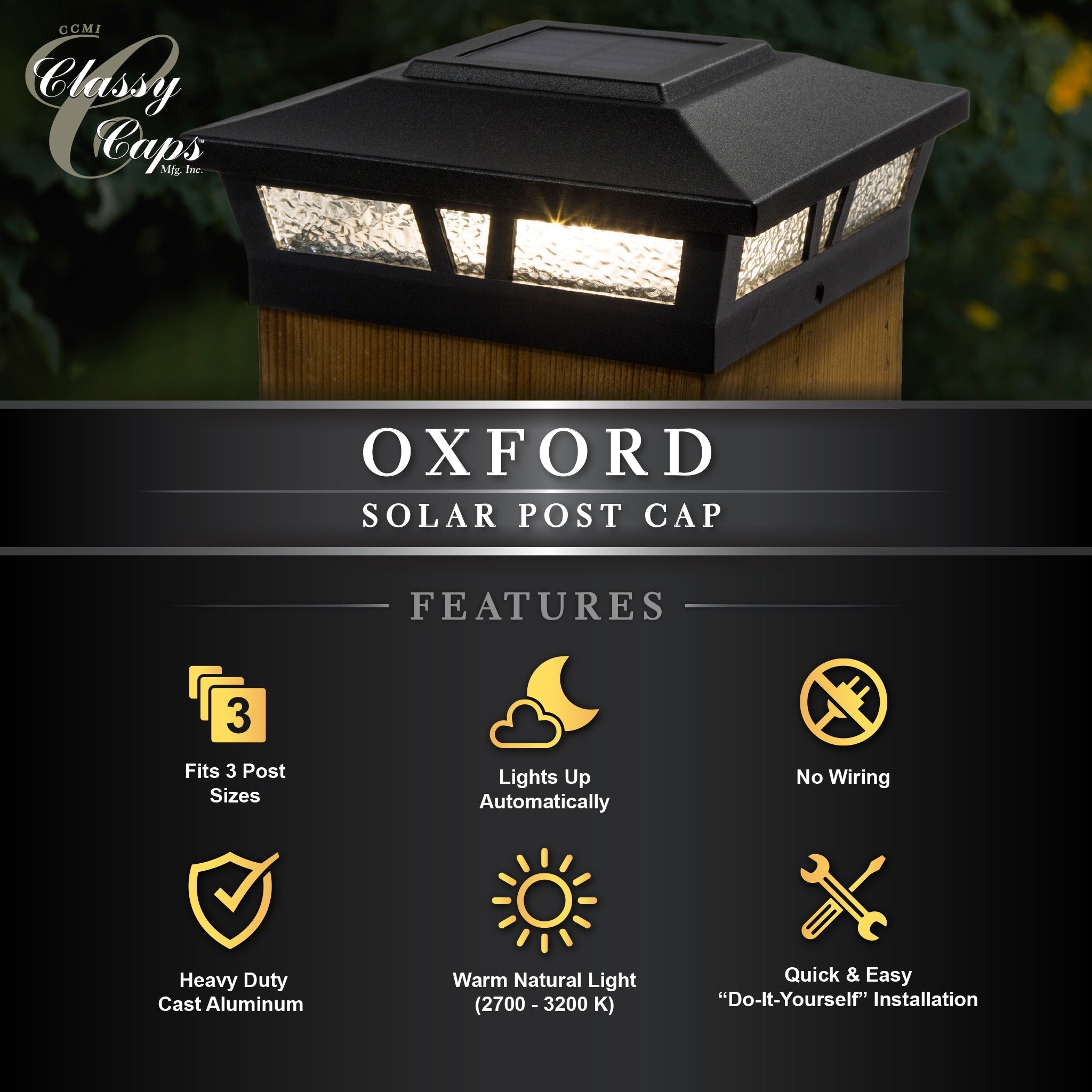 6x6 Oxford Solar Post Cap
