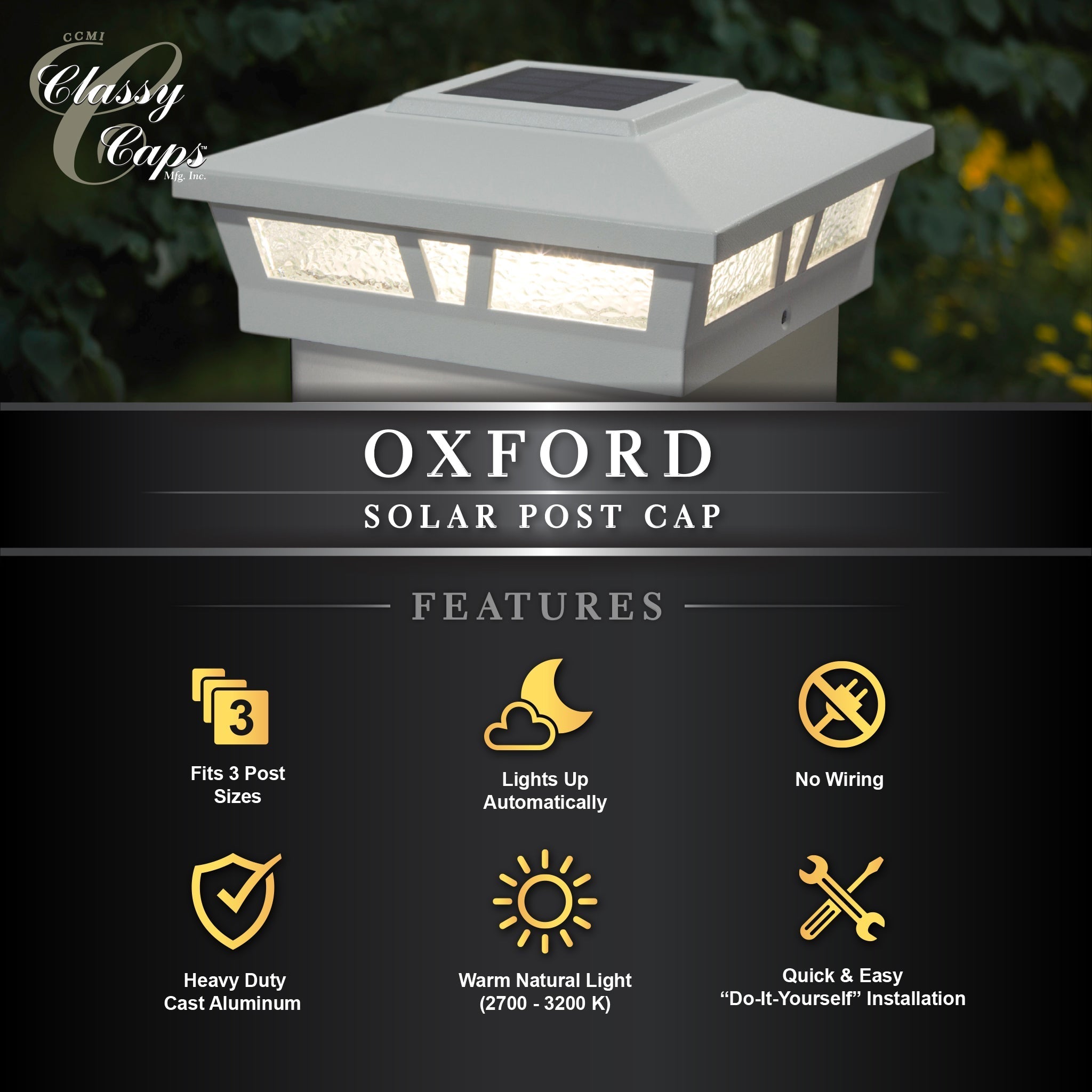 6x6 Oxford Solar Post Cap