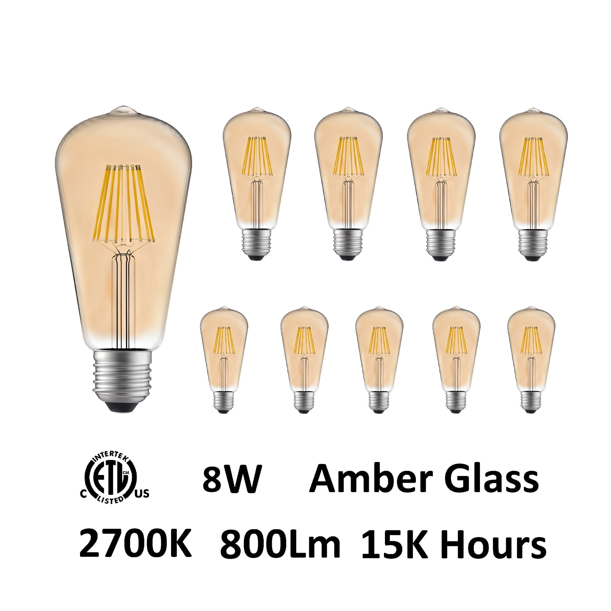 ST19 Warm 2700K LED 8W Light Bulb