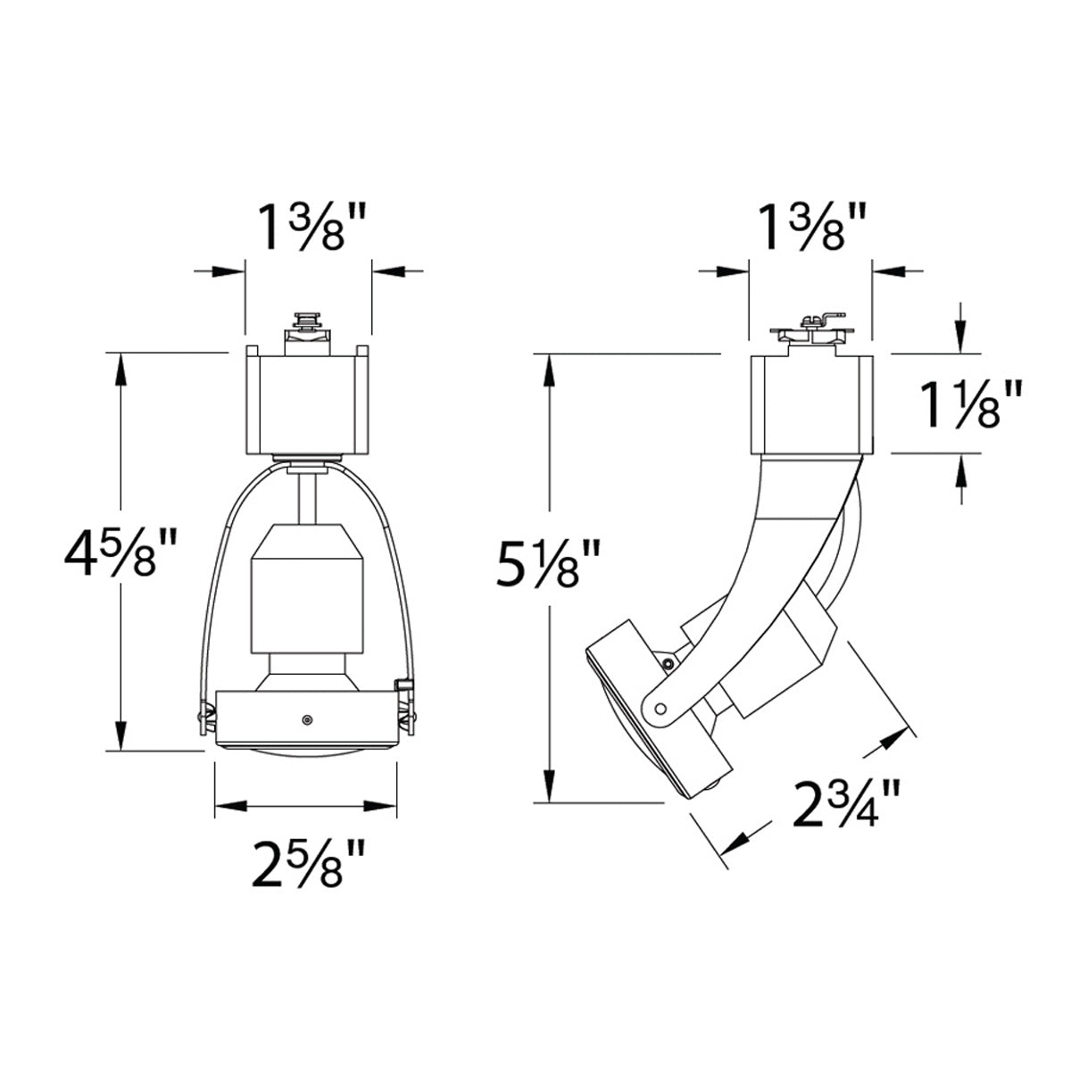 TK-104 Line Voltage Track Head for L Track with LED Bulb