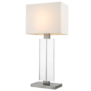 Shine Table Lamp Hand Painted Weathered Pewter