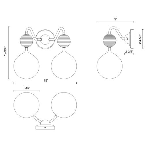 Celia 2-Light 15" Vanity Light