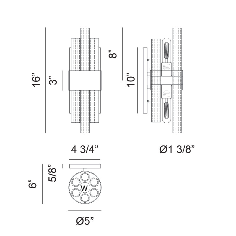 Kellan 16" 2-Light Wall Sconce