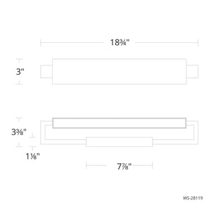 Kinsman 19" LED Bathroom Vanity or Wall Light 3-CCT