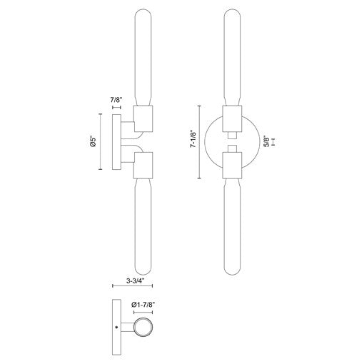 Claire 2-Light 5" Wall Vanity