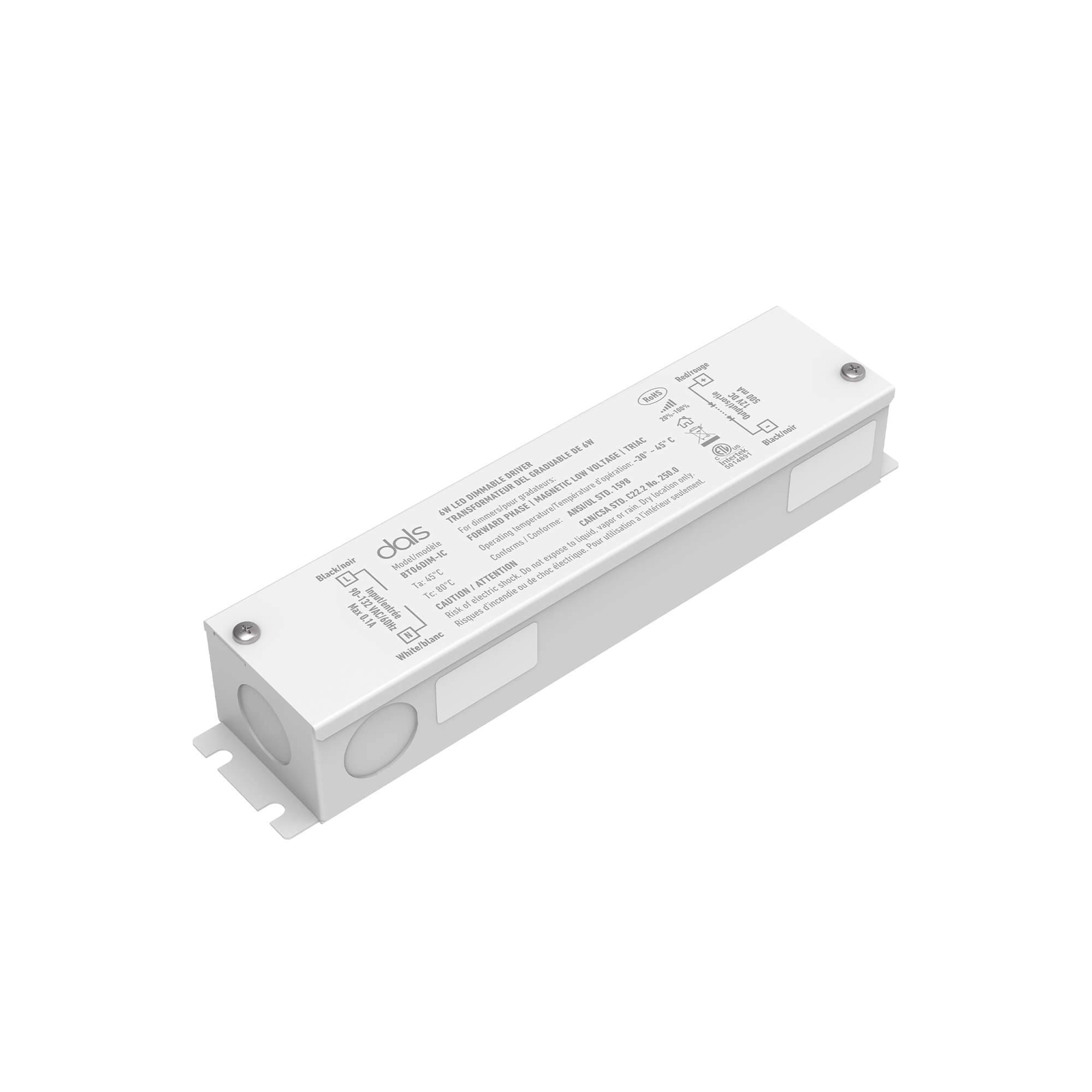 6W 12V DC Dimmable LED Hardwire Driver