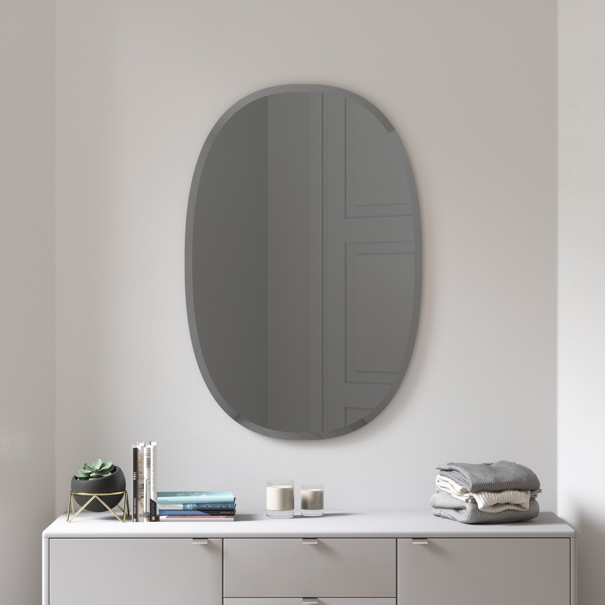 Beveled Oval Mirror