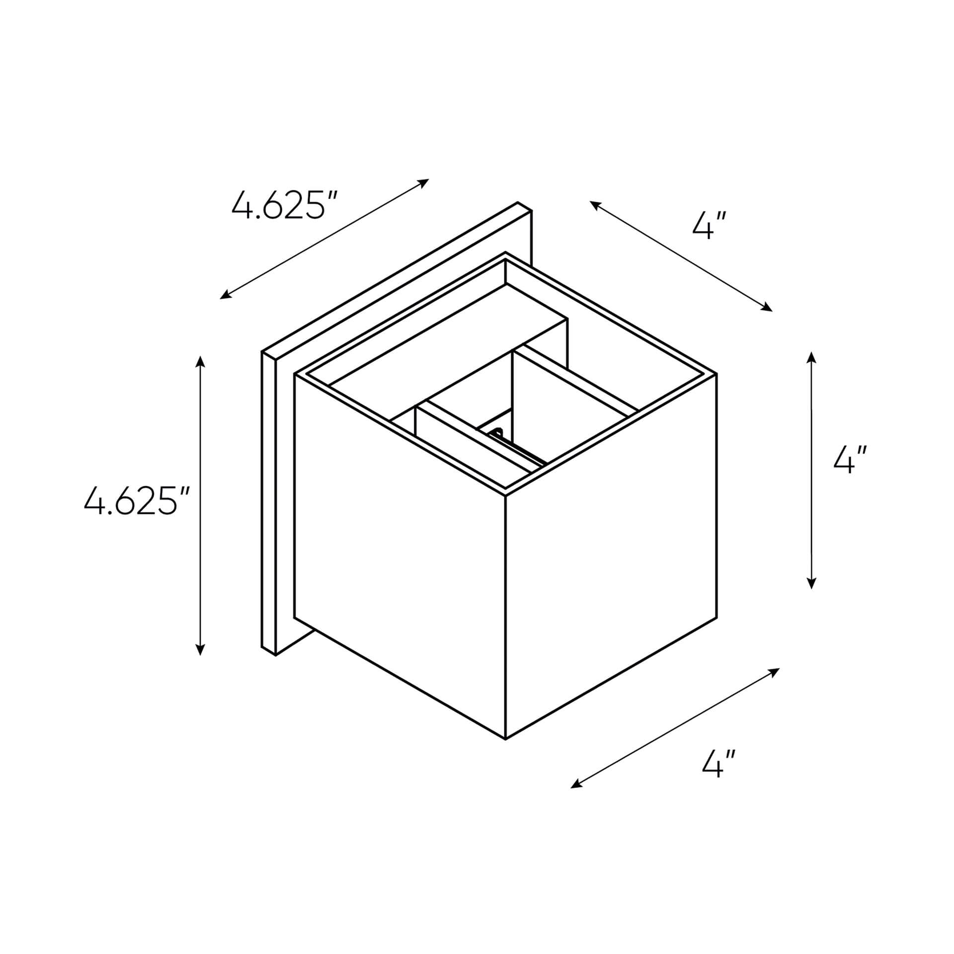 Square Directional Up/Down Led Wall Sconce