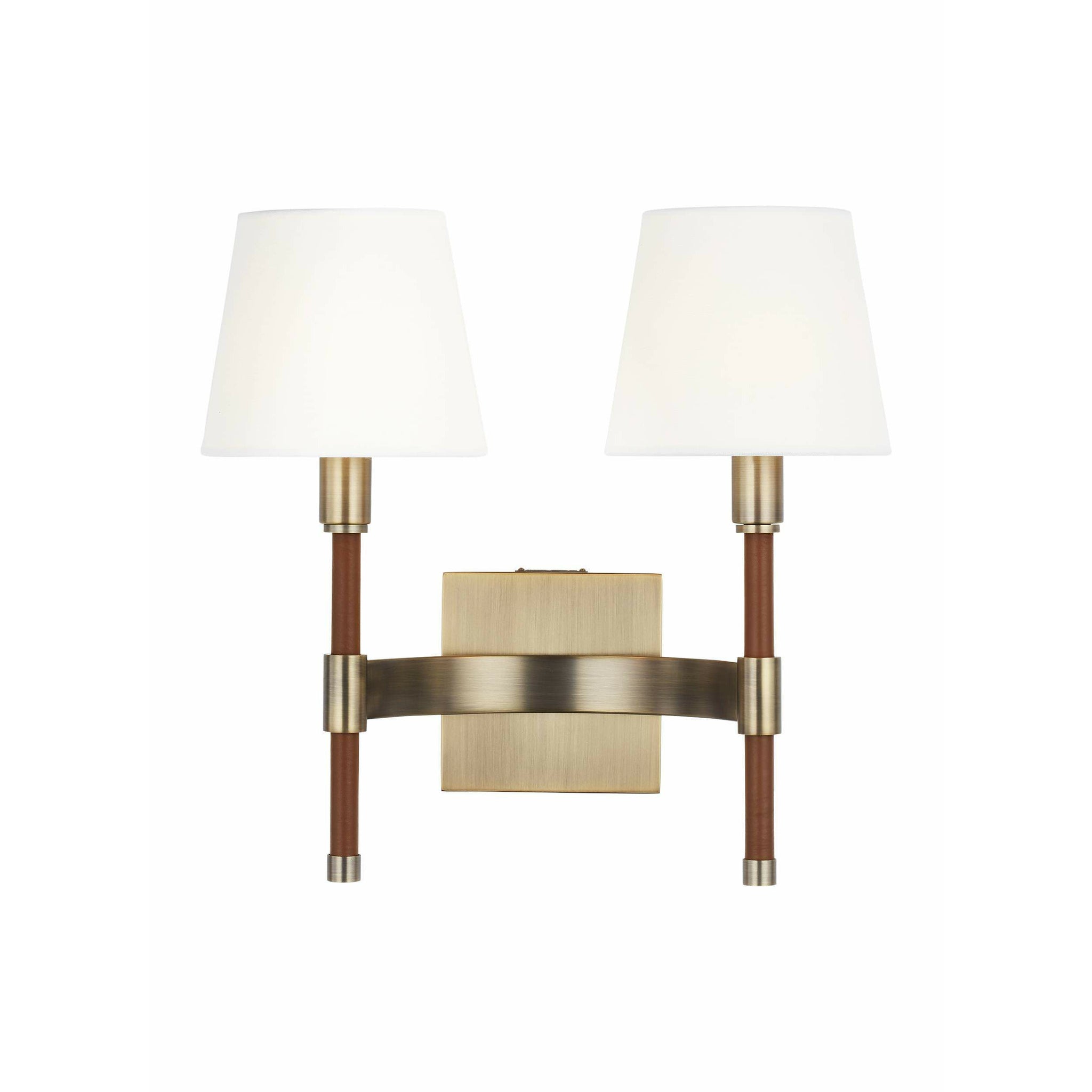 Katie Sconce Time Worn Brass / Saddle Leather