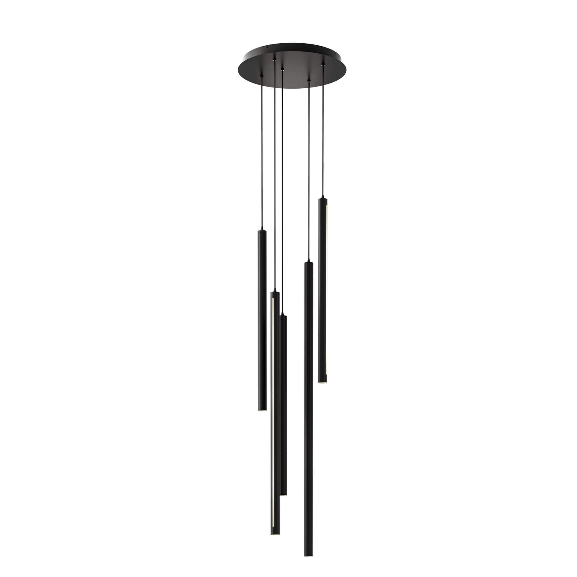 Round Cct Led Duo-Light Cylinder Pendant Cluster
