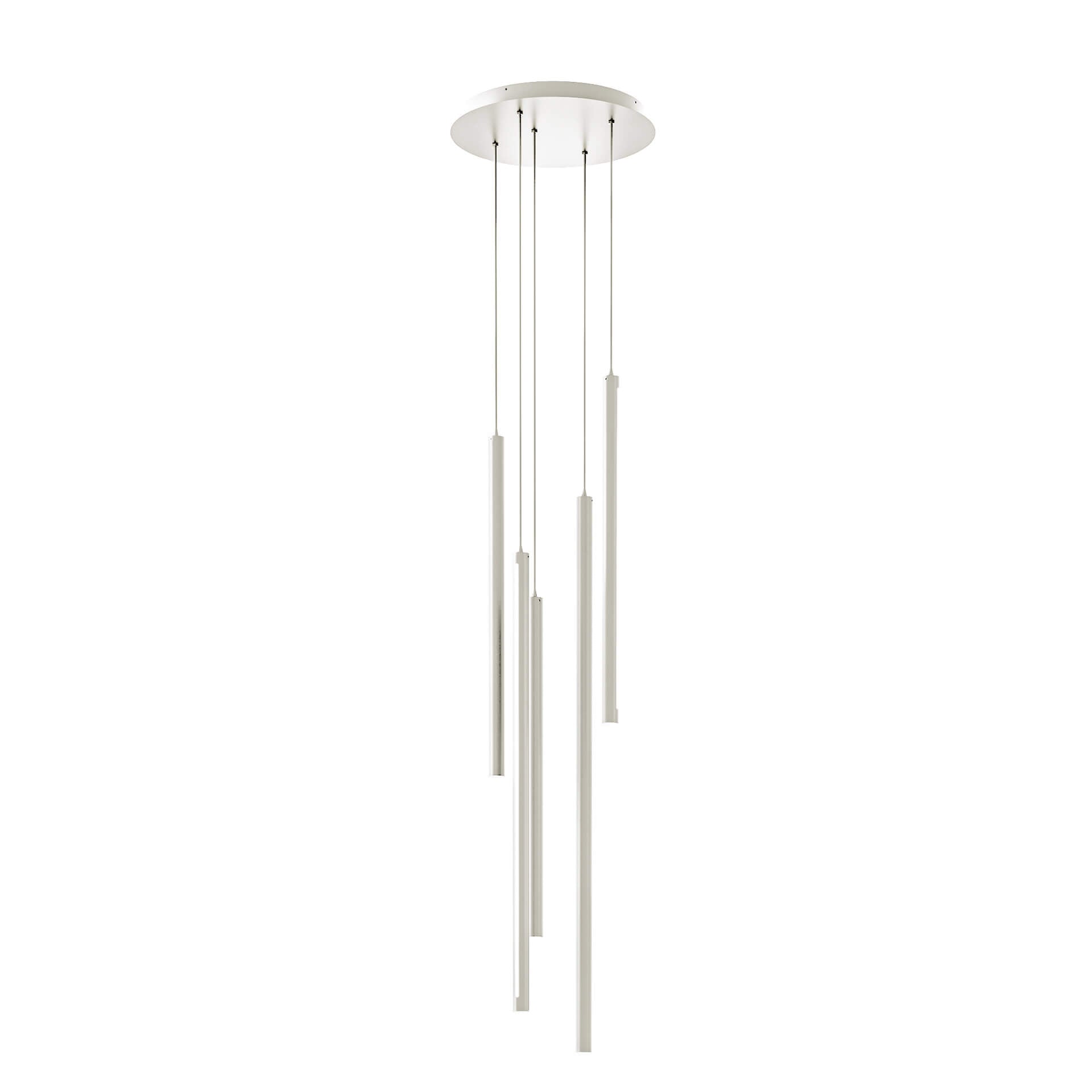 Round Cct Led Duo-Light Cylinder Pendant Cluster