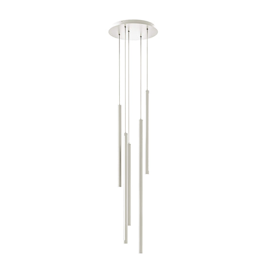 Round Cct Led Duo-Light Cylinder Pendant Cluster