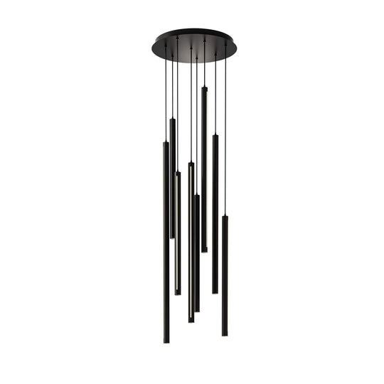 Round Cct Led Duo-Light Cylinder Pendant Cluster