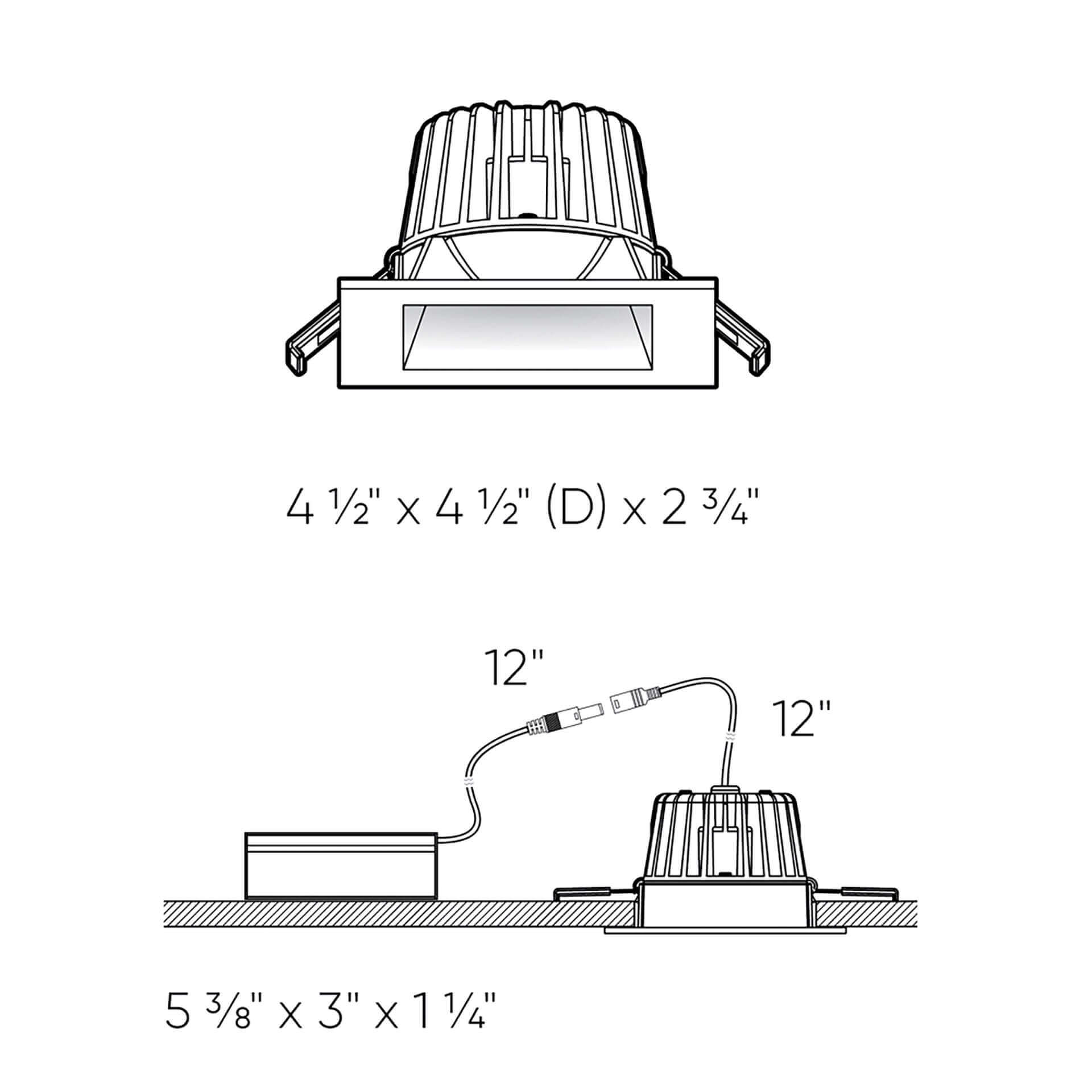 Square Indoor/Outdoor Regressed Gimbal Down Light