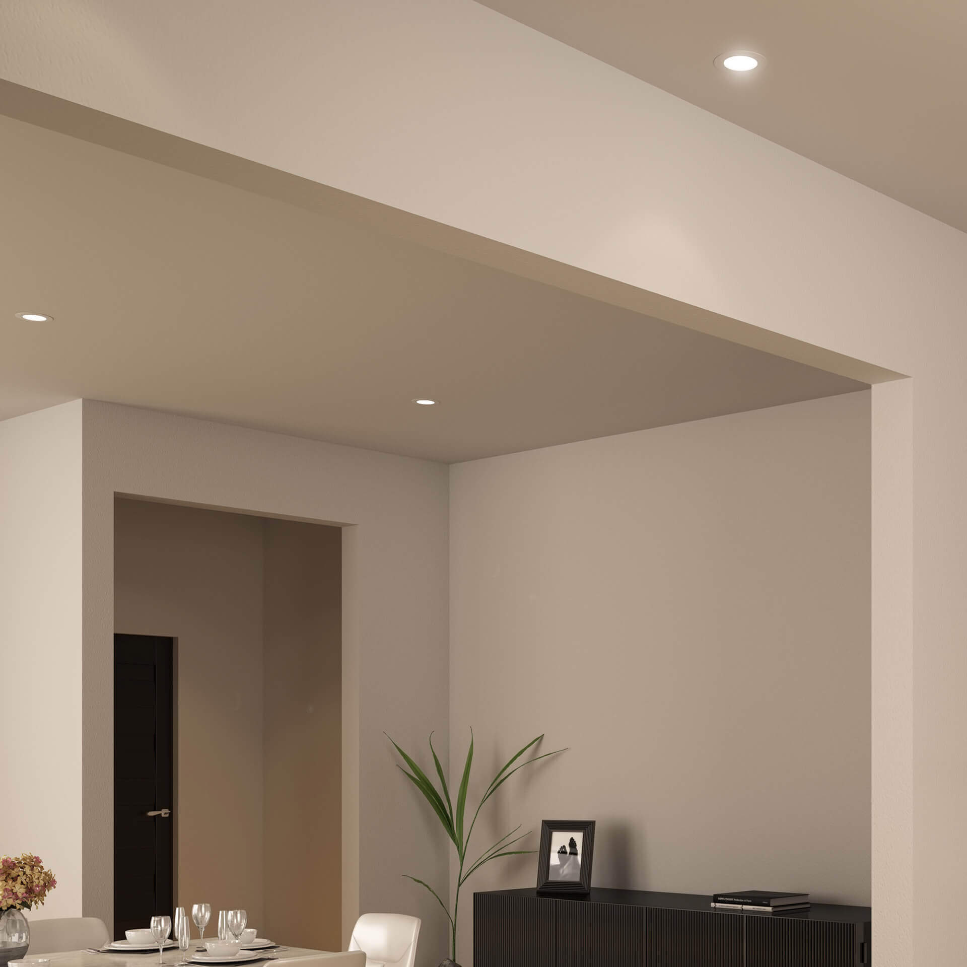 Round Led Recessed Panel Light With Multi Trim