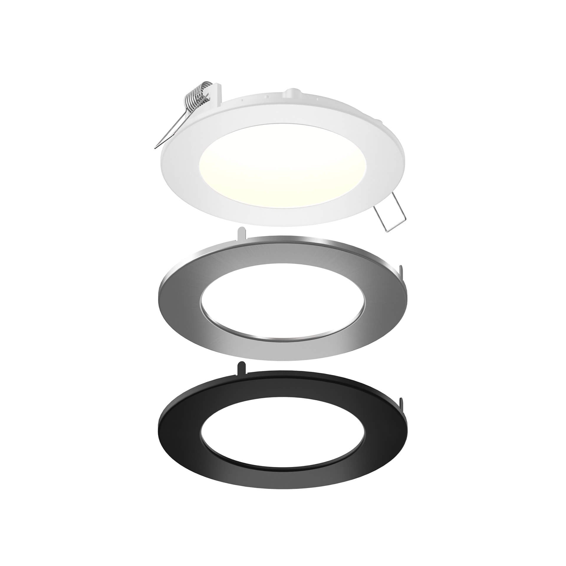 Round Led Recessed Panel Light With Multi Trim