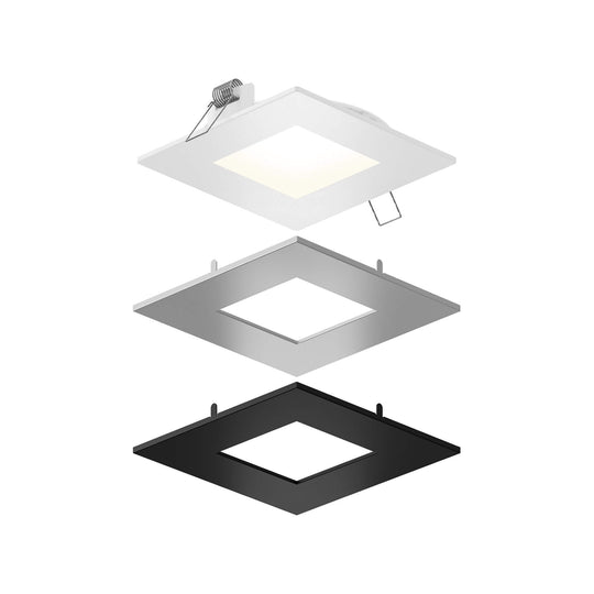 Square Led Recessed Panel Light With Multi Trim