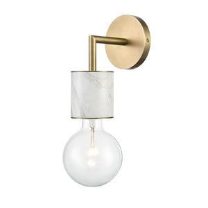 Rocco Sconce Vintage Brass | White Marble